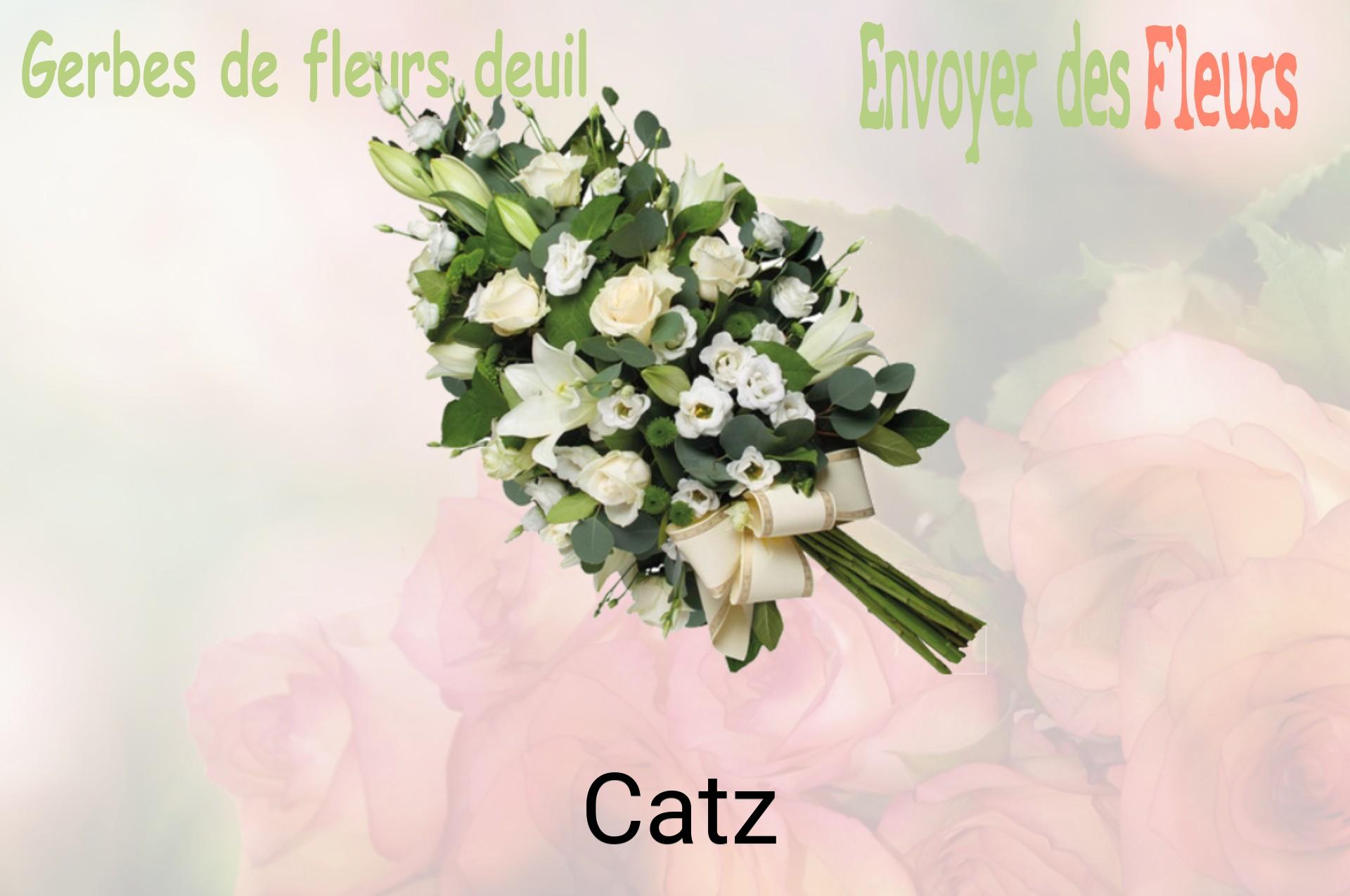Gerbe de fleurs de deuil livrée à Catz